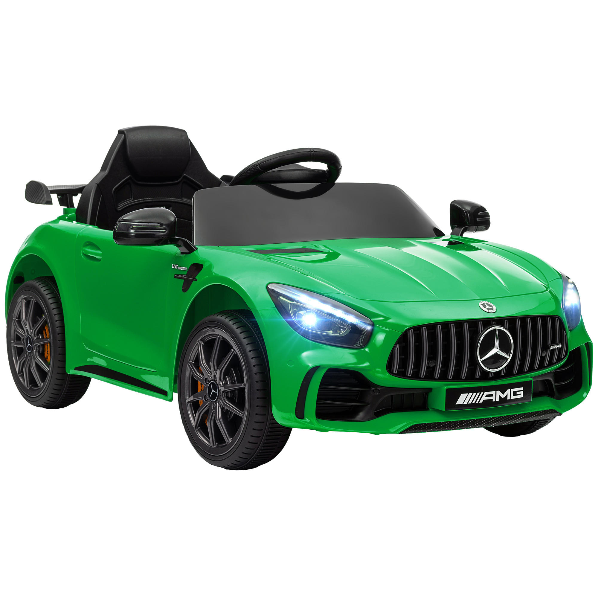 ELEKTRO-KINDERAUTO, Mercedes, 3-5 km/h, Fernbedienung, Licht & Musik, Grün - Grün, Kunststoff/Metall (108/67/46cm) - AIYAPLAY