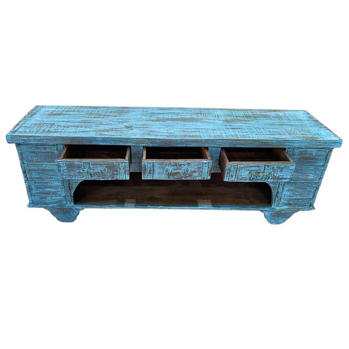 TV-LOWBOARD aus Holz, 175x45x57cm - Blau, Holz (175/57/45cm) - Wanderlust