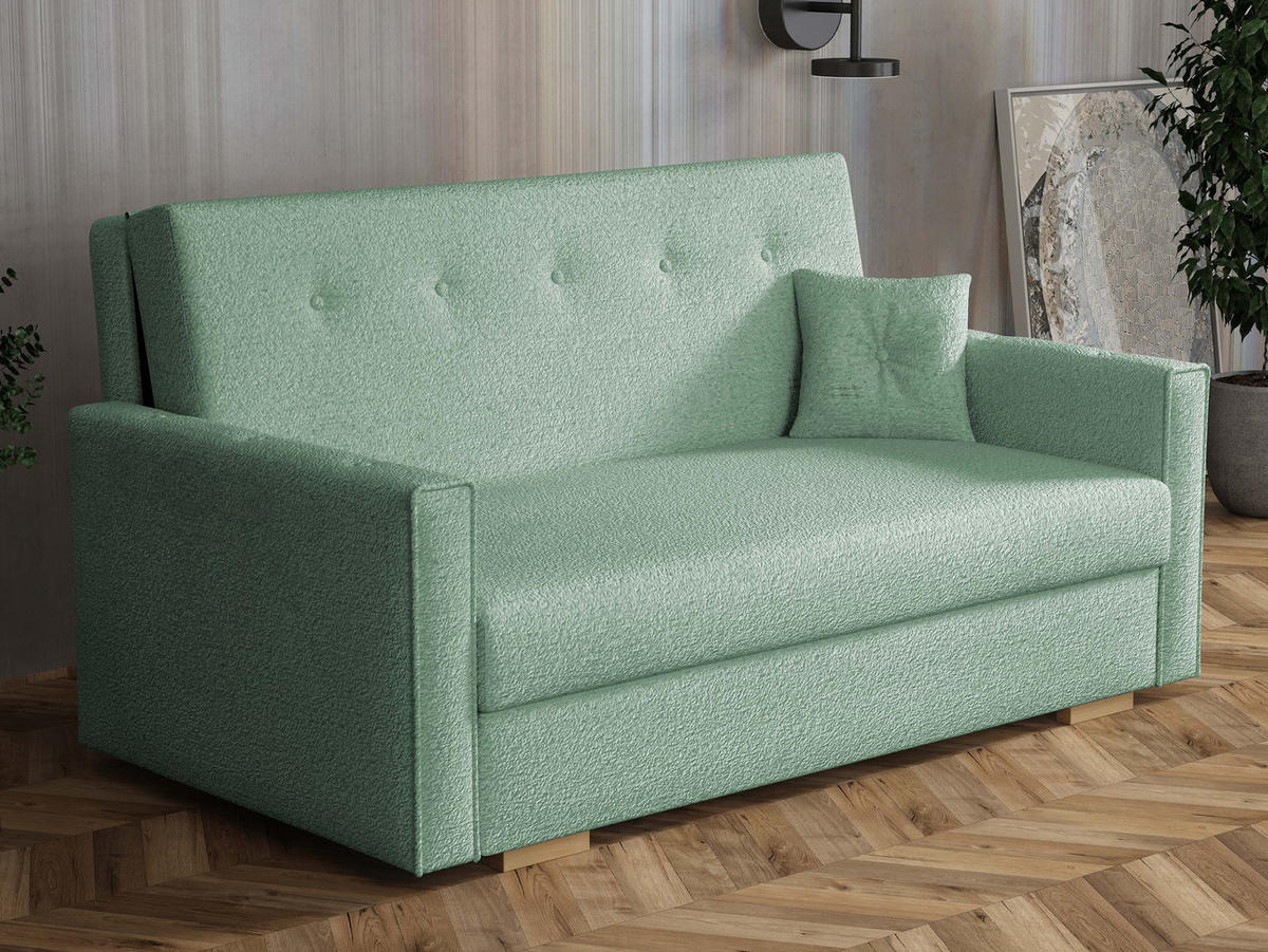 SCHLAFSOFA Viva Sonic III - Türkis/Schwarz, Holz/Textil (153/85/100cm) - MIRJAN24