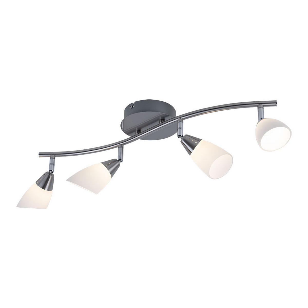 LED DECKENLEUCHTE Stahl Silber - Silberfarben, Glas (60/20/13cm) - Esto