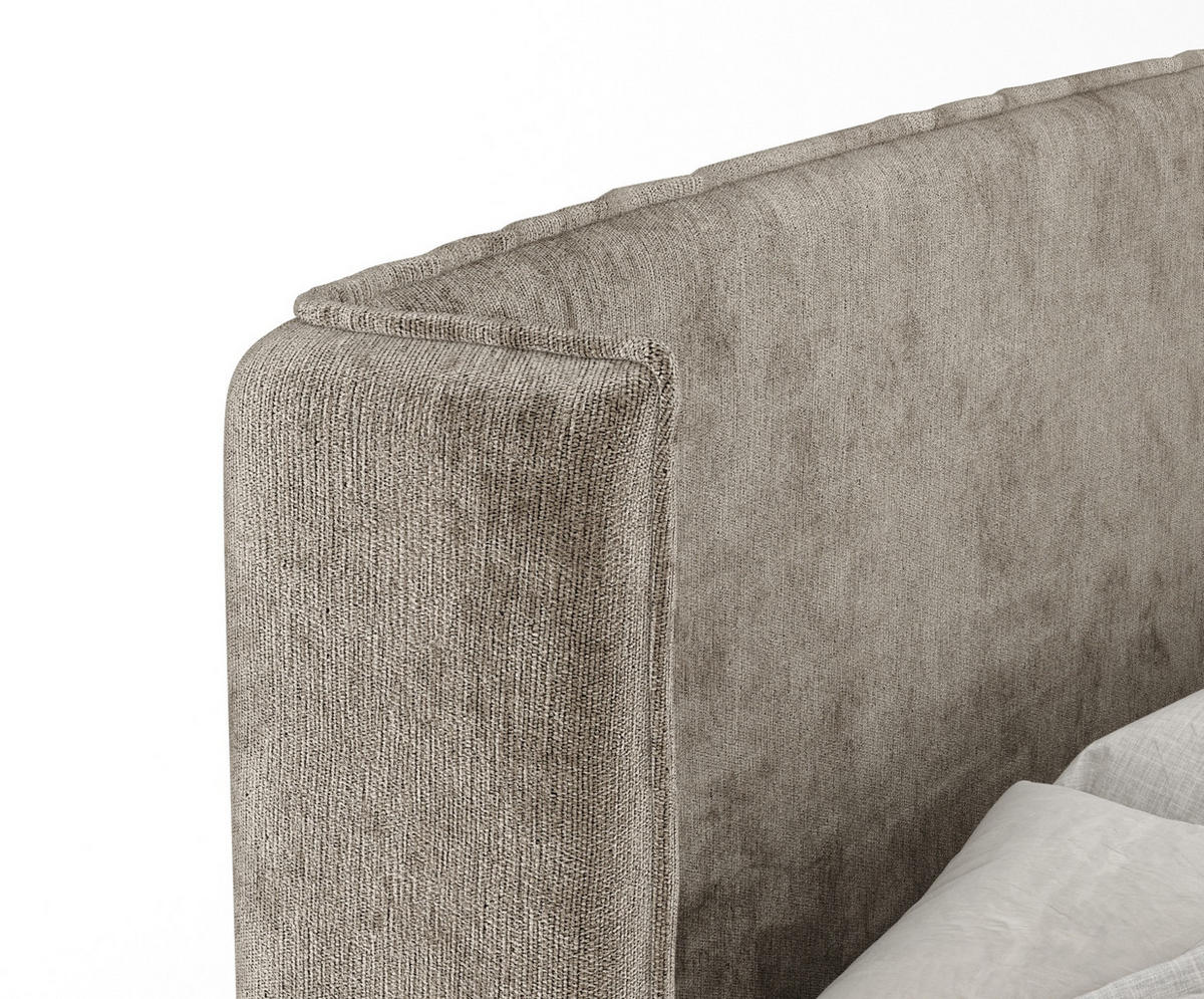 KONTINENTALBETT Ardis Beige 160/200 cm mit Matratze und Topper - Beige/Schwarz, Holz/Holzwerkstoff (160/200cm) - Maison de Reve