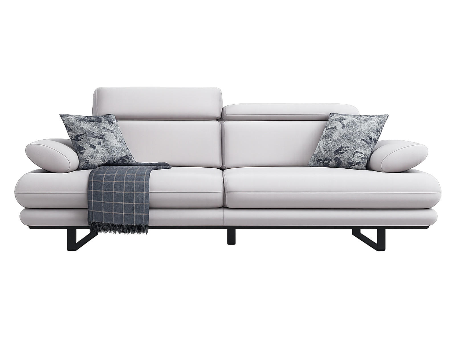 3-SITZER Sofa ENERGY, Hellgrau - Hellgrau, Textil/Metall (240/80/100cm)