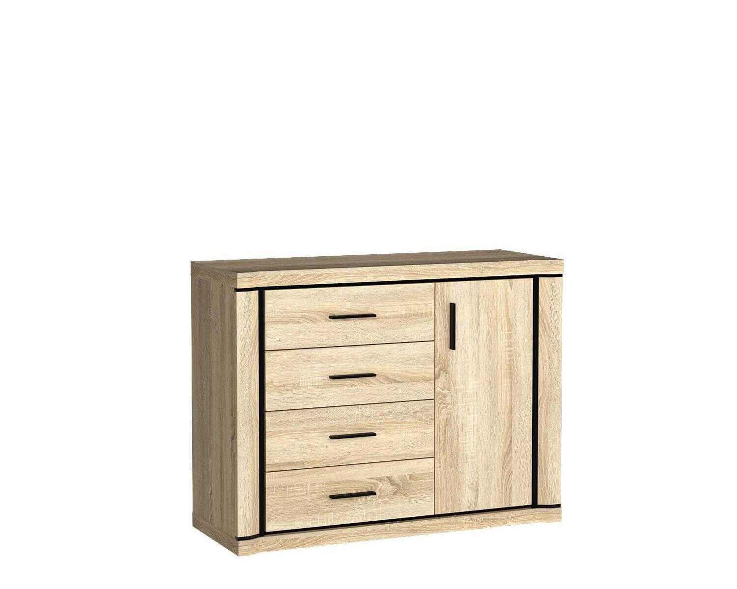 KOMMODE Dallas D-3 Eiche Sonoma - Sonoma Eiche, Holzwerkstoff (117/91/45cm)