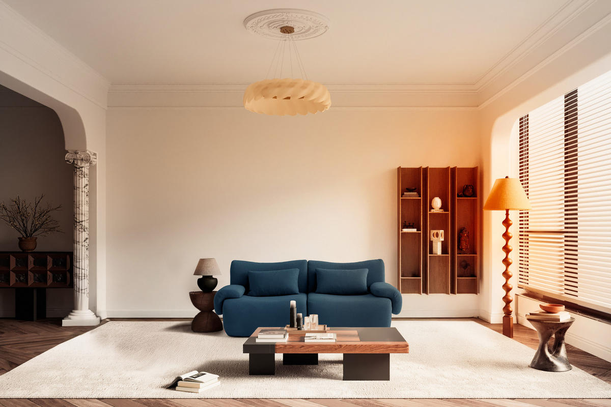 2-SITZER-SOFA Bouclé-Stoff Terrakotta-Rot - Blau, Textil (194/73/95cm) - MILYsofa