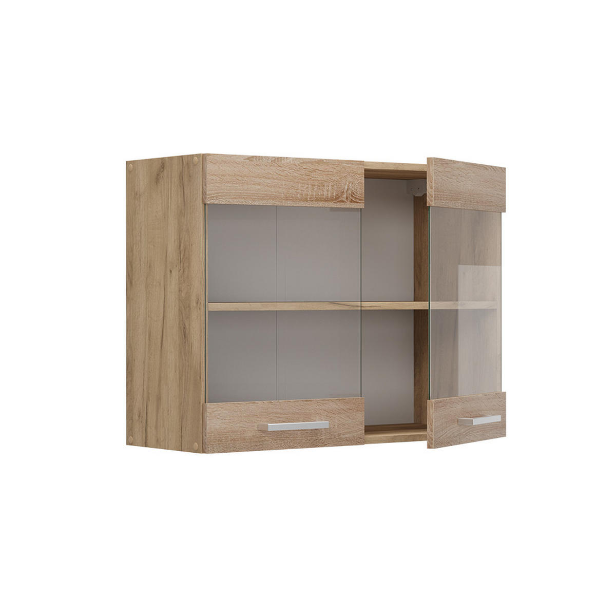 KÜCHENGLASHÄNGESCHRANK R-Line Sonoma 80 cm - Honigeiche/Eiche Wotan, Holzwerkstoff (80/60/31cm) - Vicco