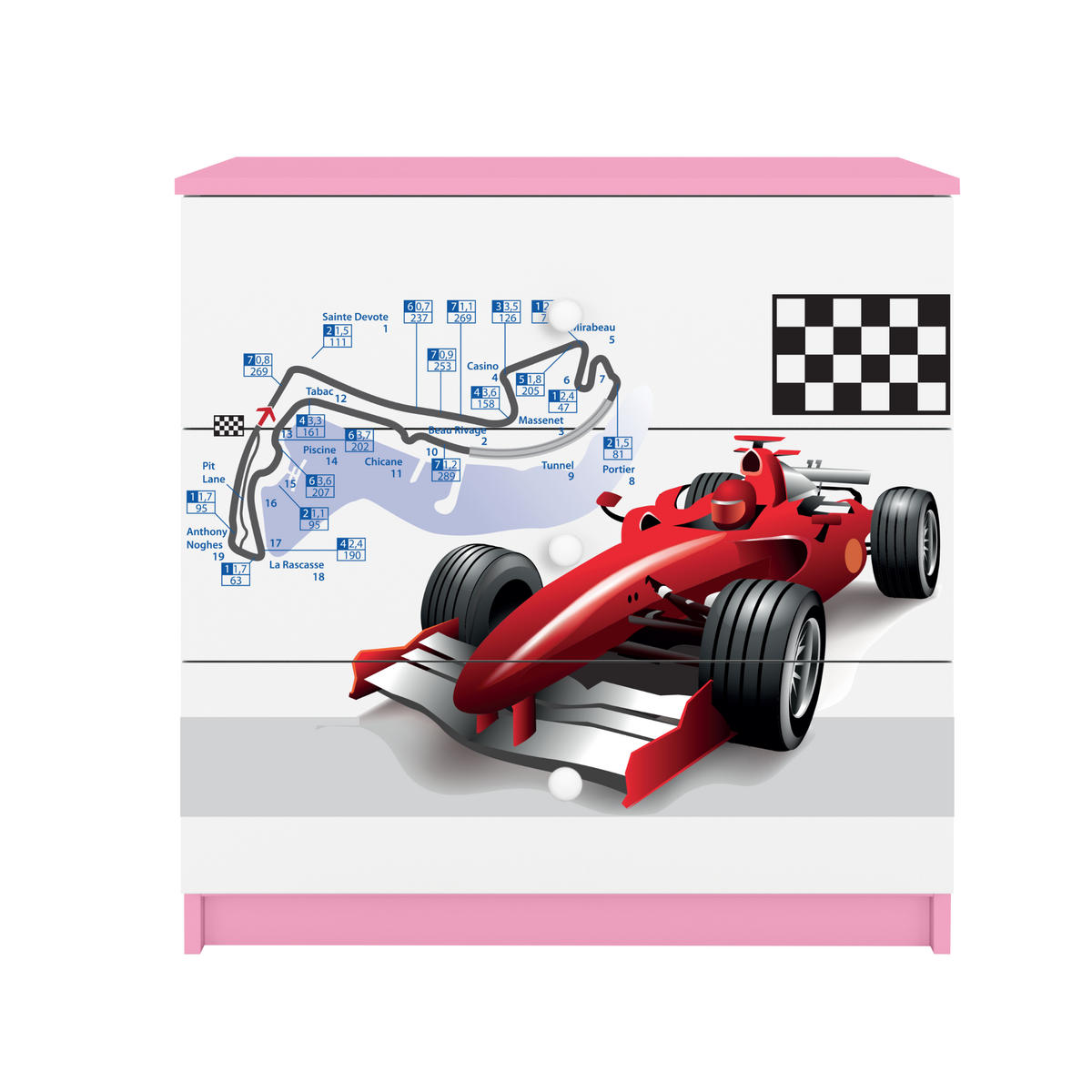 KOMMODE Babydreams Formel 1 81/81/41 - Rosa, Holzwerkstoff (81/81/41cm) - RAUMHIRSCH FURNITURE