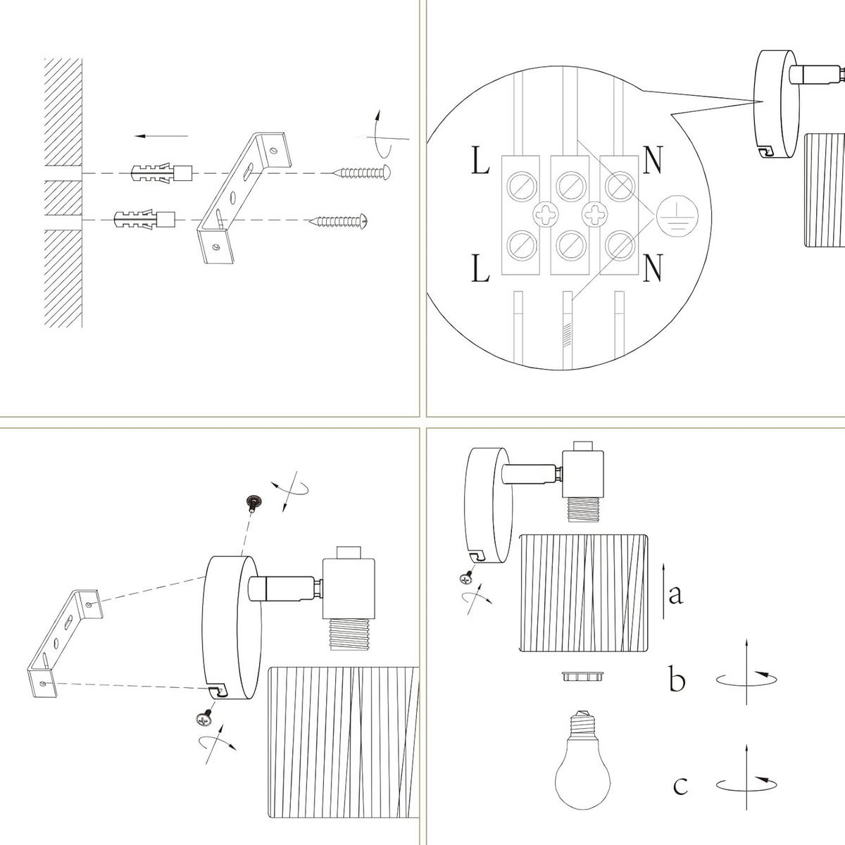 DECKENSTRAHLER Leoria 14/14/15 cm - Schwarz, Metall (15/14/14cm) - ZMH