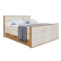 BOXSPRINGBETT mit Matratze H3|H4 und Lattenrost - LOLLI1-Z KING-160x200 - Beige Casablanca - Beige, Holzwerkstoff (160/200cm) - ALTDECOR