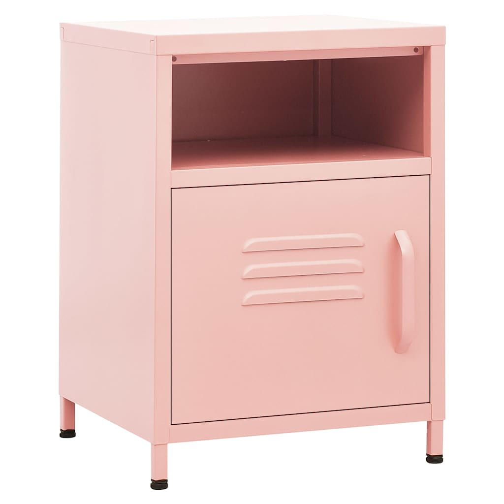 NACHTTISCH Rosa 35/35/51 Cm Stahl - Rosa, Metall (35/51/35cm) - vidaXL