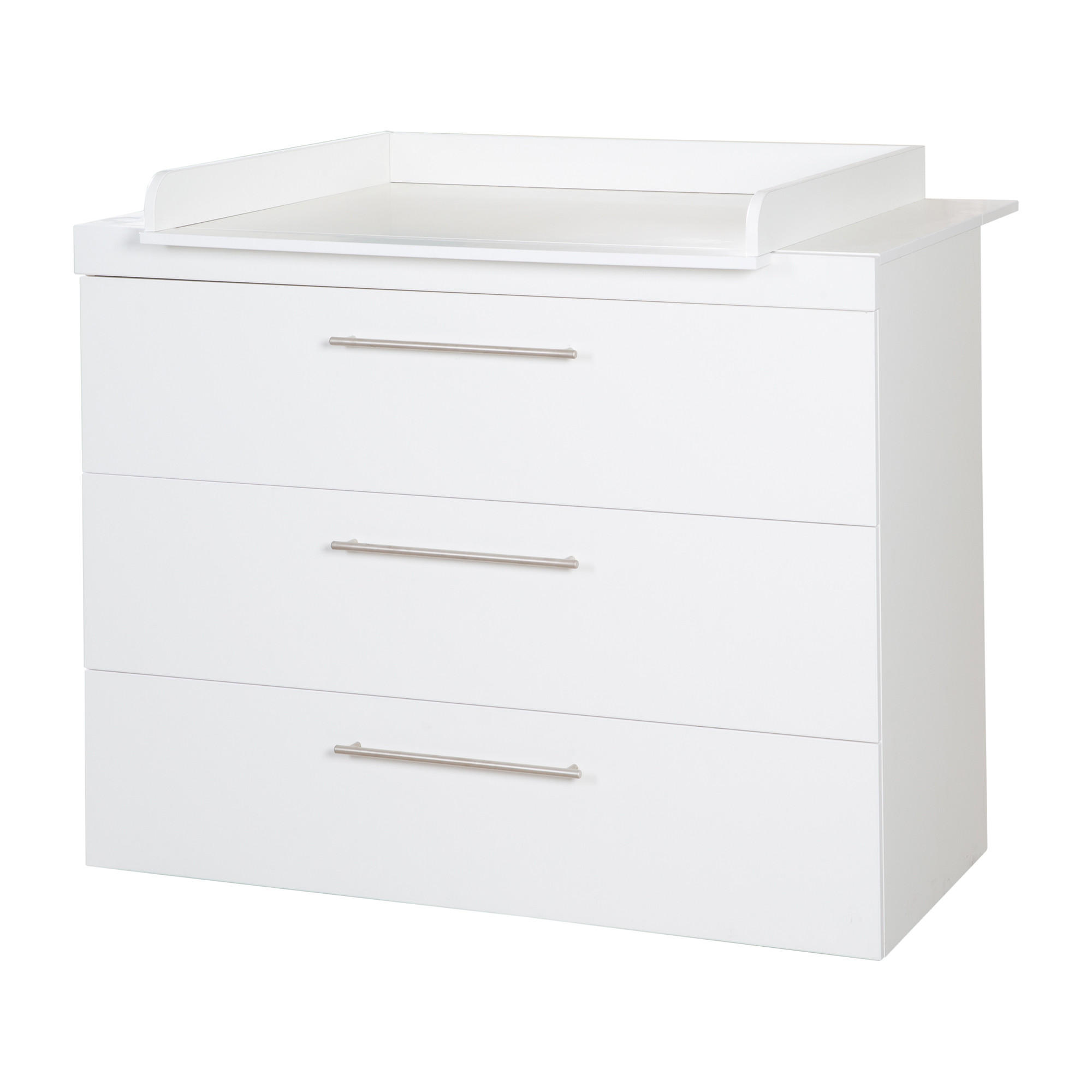 WICKELKOMMODE Kimi - Silberfarben/Weiß, Holzwerkstoff/Metall (120/103/78cm) - Roba