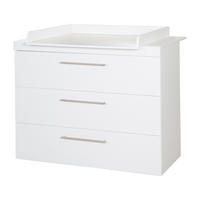 WICKELKOMMODE Kimi - Silberfarben/Weiß, Holzwerkstoff/Metall (120/103/78cm) - Roba