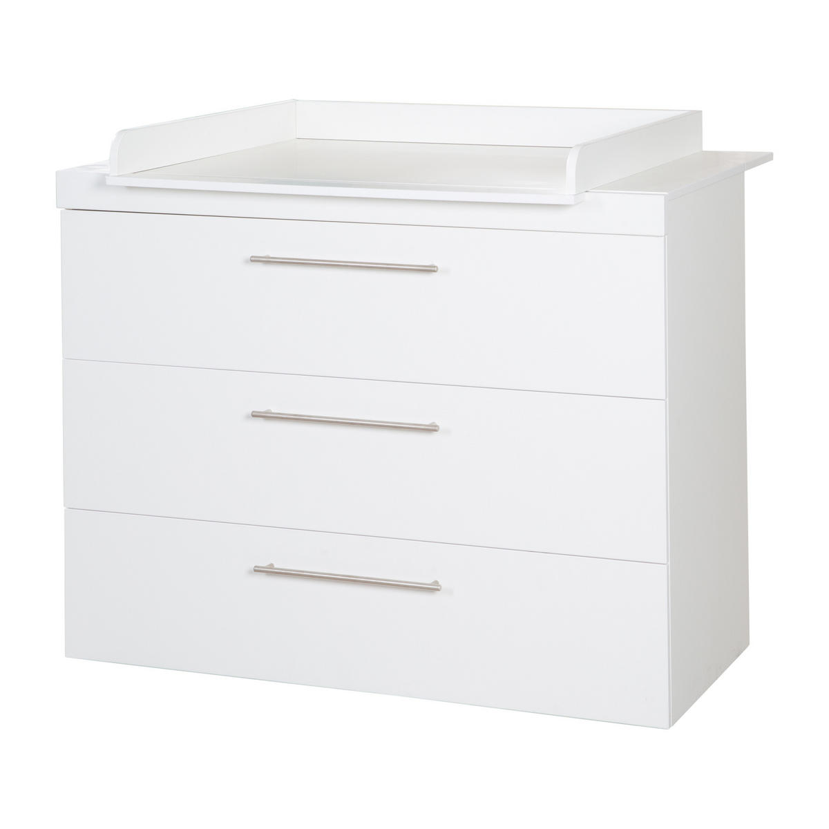 WICKELKOMMODE Kimi - Silberfarben/Weiß, Holzwerkstoff/Metall (120/103/78cm) - Roba