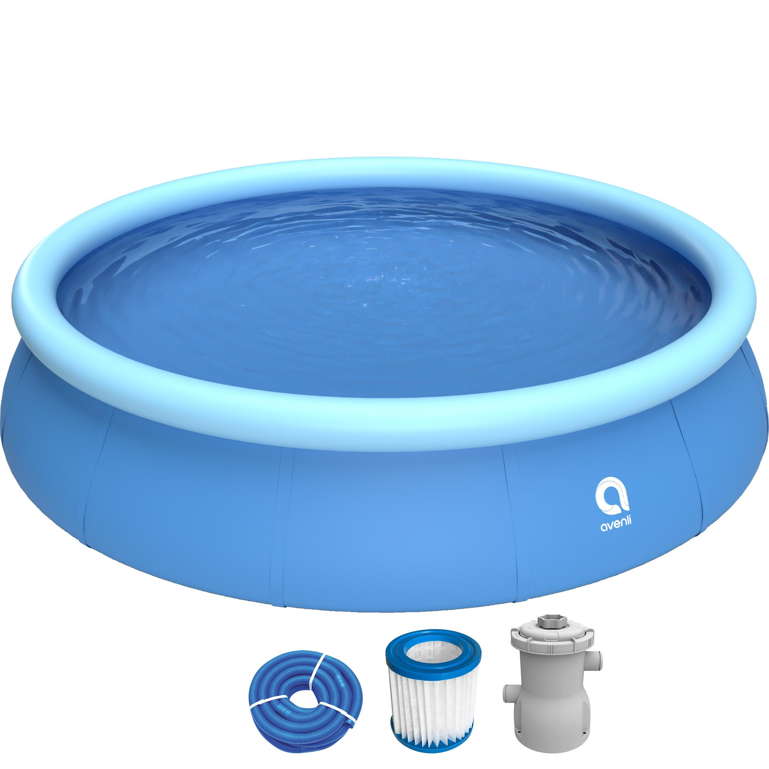 POOL Komplettset Aufstellpool Prompt Set rund 420 x 84 cm blau mit Filterpumpe - Blau, Kunststoff (420/84/420cm) - Avenli