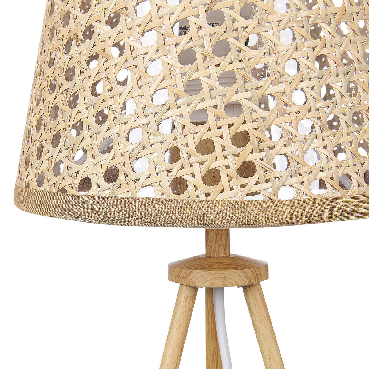 TISCHLAMPE Boetica 20/20/46 cm - Naturfarben, Naturmaterialien (20/20/46cm) - Beliani