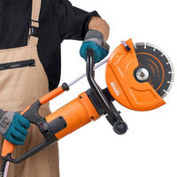 SCHLEIFMASCHINEN UND ZUBEHÖR Elektrischer Betonschneider 22,9cm Nass-Trocken Trennschleifer mit Wasserpumpe - Orange, Metall (20/30/10cm) - Raelunyi