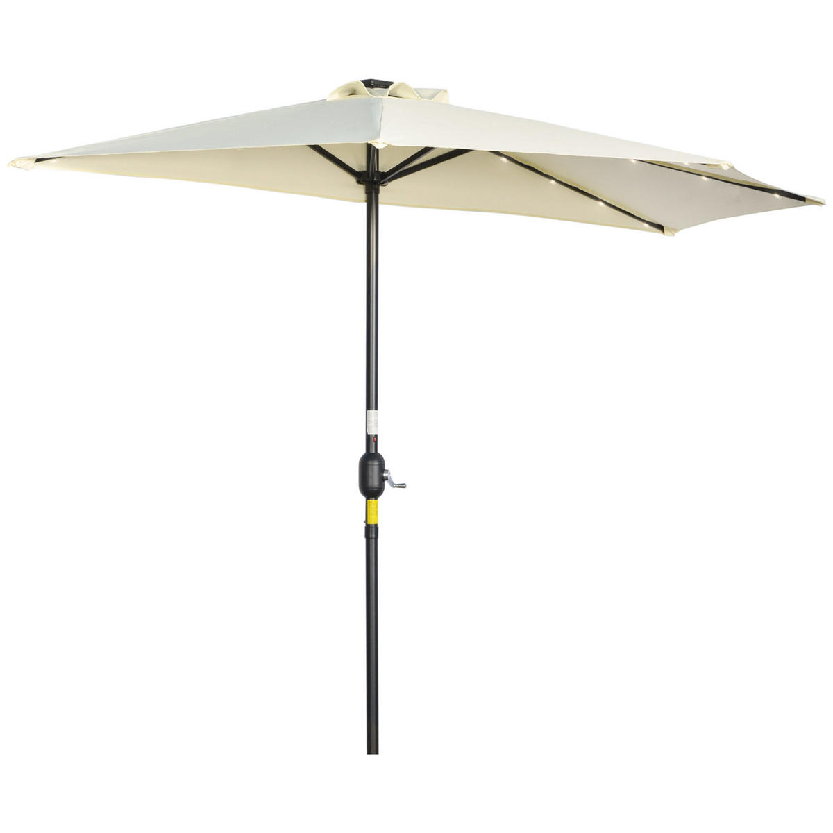 SONNENSCHIRM, Eisen, Polyester, Beige - Beige, Metall (135/270cm) - Outsunny