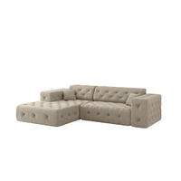 ECKSOFA Chantal In Moly - Beige, Holzwerkstoff/Textil (266/171cm) - Fun Möbel