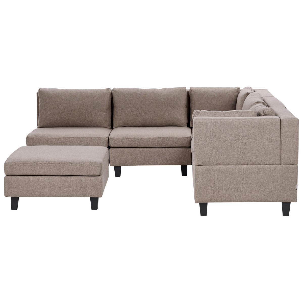 COLȚAR modul cu 5 locuri pe partea stângă maro textil cu otomană Unstad - maro/negru, material textil (228/228cm) - Beliani