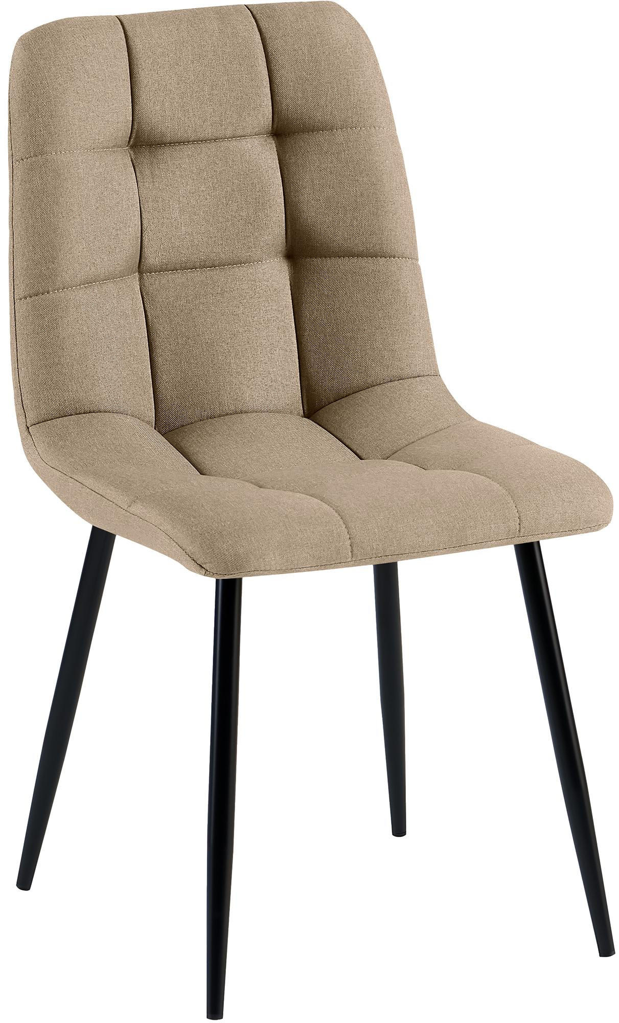 STUHL Stoff Taupe - Taupe/Schwarz, Textil/Metall (45/84/55cm) - CLP