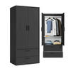 KLEIDERSCHRANK Der Kleiderheld - Anthrazit, Holzwerkstoff (80/180/51cm) - Mokebo