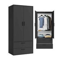 KLEIDERSCHRANK Der Kleiderheld - Anthrazit, Holzwerkstoff (80/180/51cm) - Mokebo
