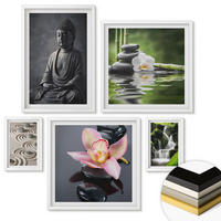 WANDBILDER 5er-Set - 50x50 cm & 20x30 cm & 40x60 cm Weißer Rahmen - Red Accents London - Weiß, Kunststoff (40/60cm) - ArtPrintCave