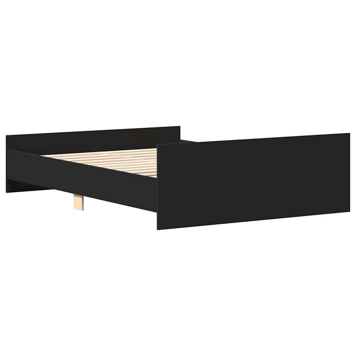 BETTGESTELL Mit Kopf- Und Fussteil Schwarz 140/200 Cm - Schwarz, Holzwerkstoff (140/200cm) - vidaXL