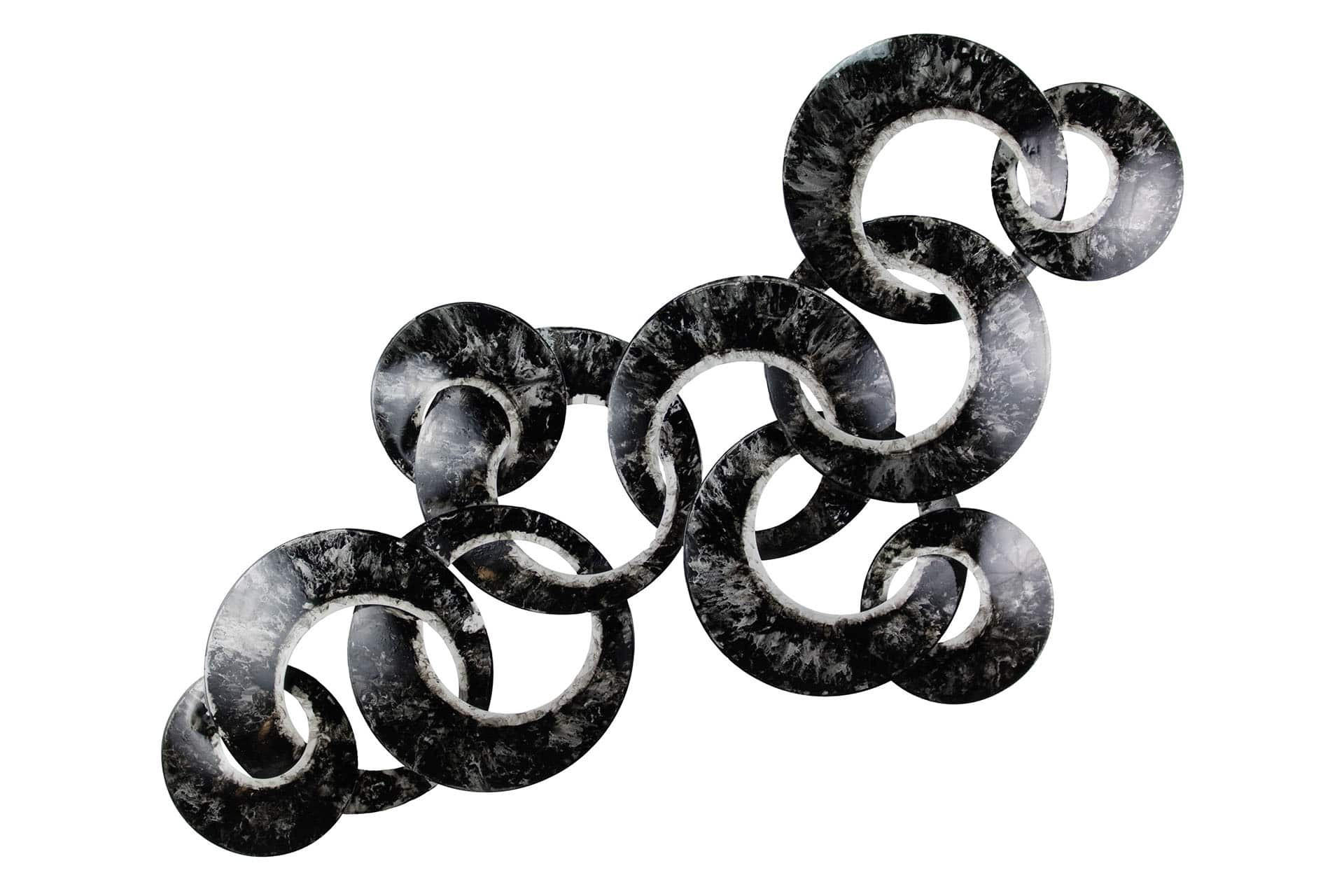 WANDDEKO Schwarz-Weiß 107/61 cm - Schwarz, Metall (3.1/61/7cm) - KUNSTLOFT