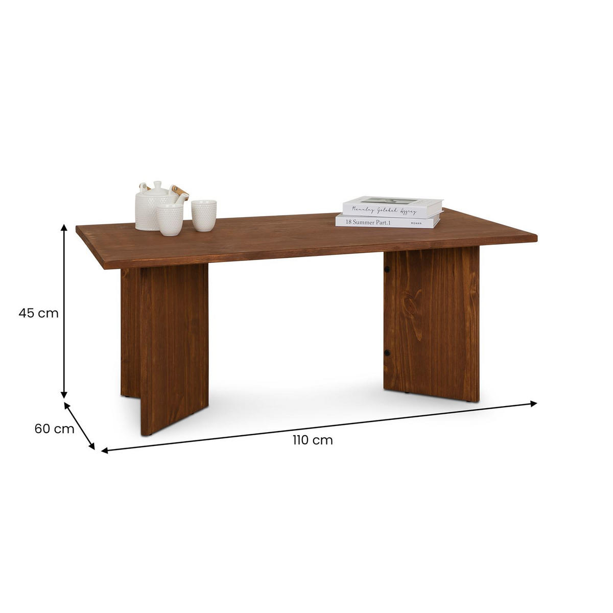 COUCHTISCH MESA - Dunkelbraun, Holz (60/110/45cm) - IDIMEX