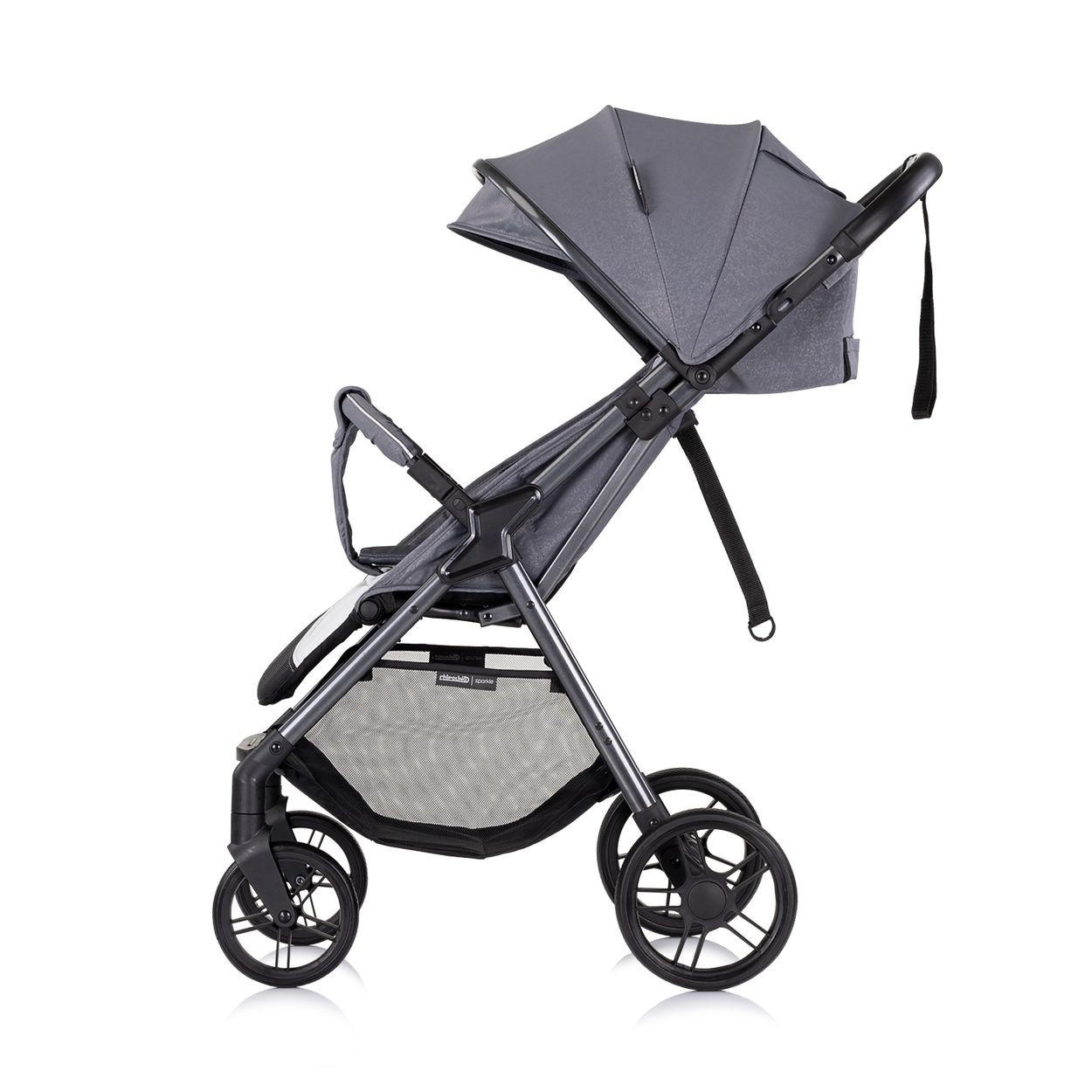 BUGGY Sparkle grau faltbar, Gurt am Griff, verstellbar - Grau, Metall (84/55/97cm) - Chipolino
