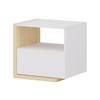 NACHTTISCH skandinavisch mit 1 Schublade & 1 Ablage - Weiß & Holzfarben - NAPOLI II - Naturfarben, Holz (39/43/46.4cm) - Vente-Unique