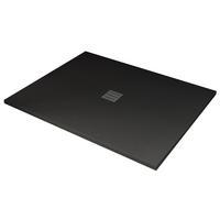 DUSCHTASSE Steinlook Schwarz 120 x 80 x 3,2 cm SMC - Schwarz, Kunststoff (120/3.2/80cm) - Glasdeals
