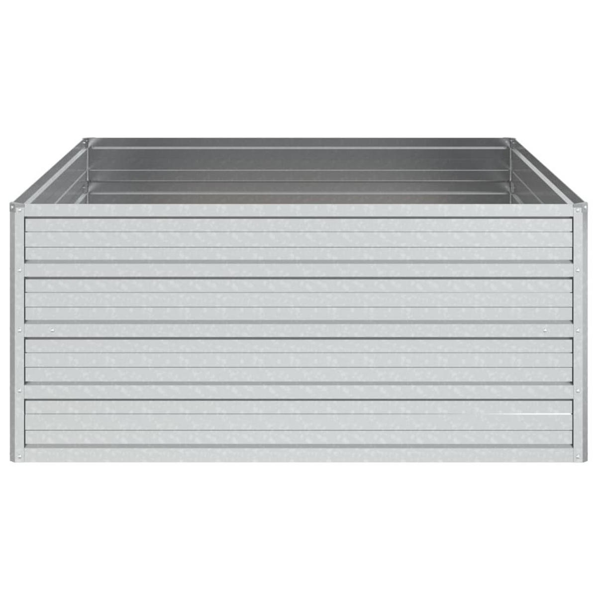 GARTEN-HOCHBEET 100x100x45 cm Verzinkter Stahl Silber - Silberfarben, Metall (100/45/100cm) - furnicato