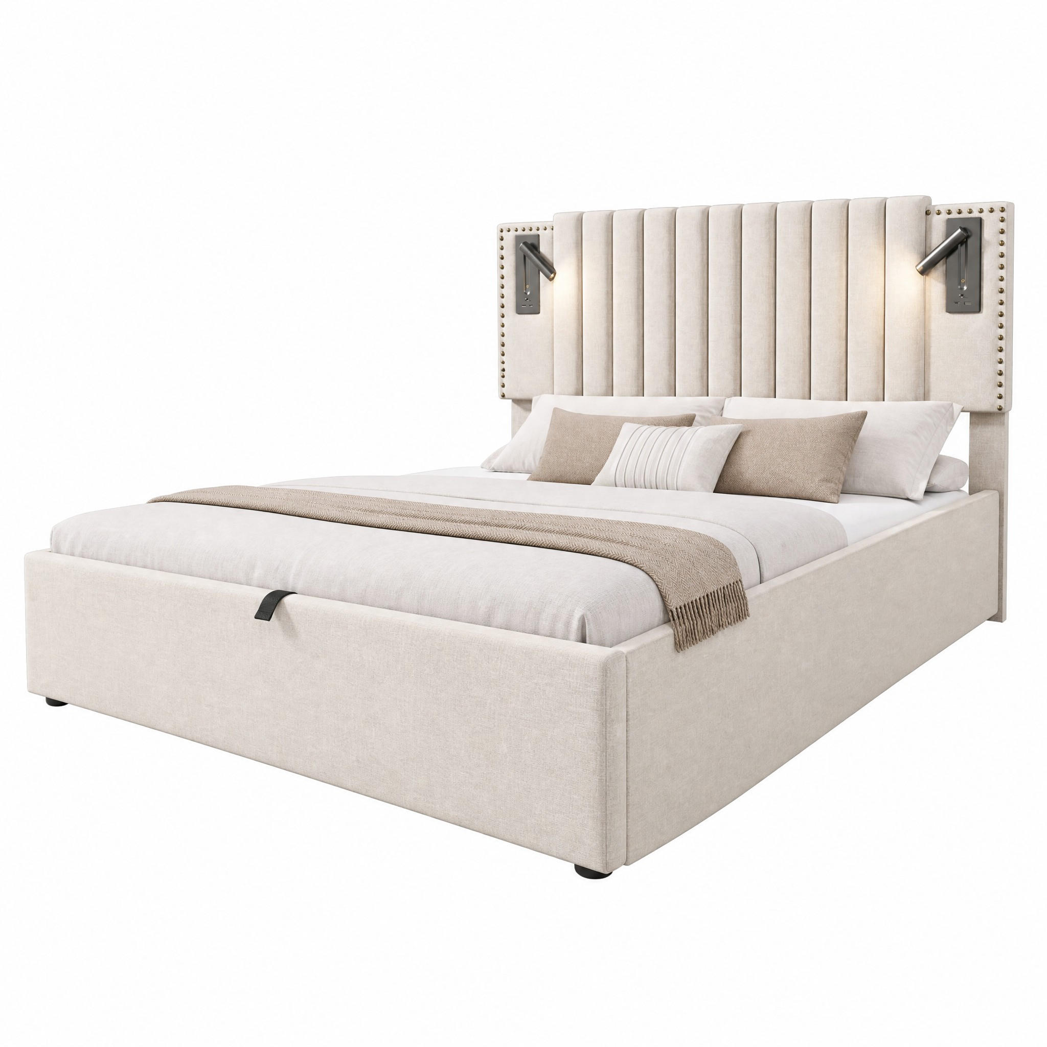 Beauniv Polsterbett Beige 180x200 cm