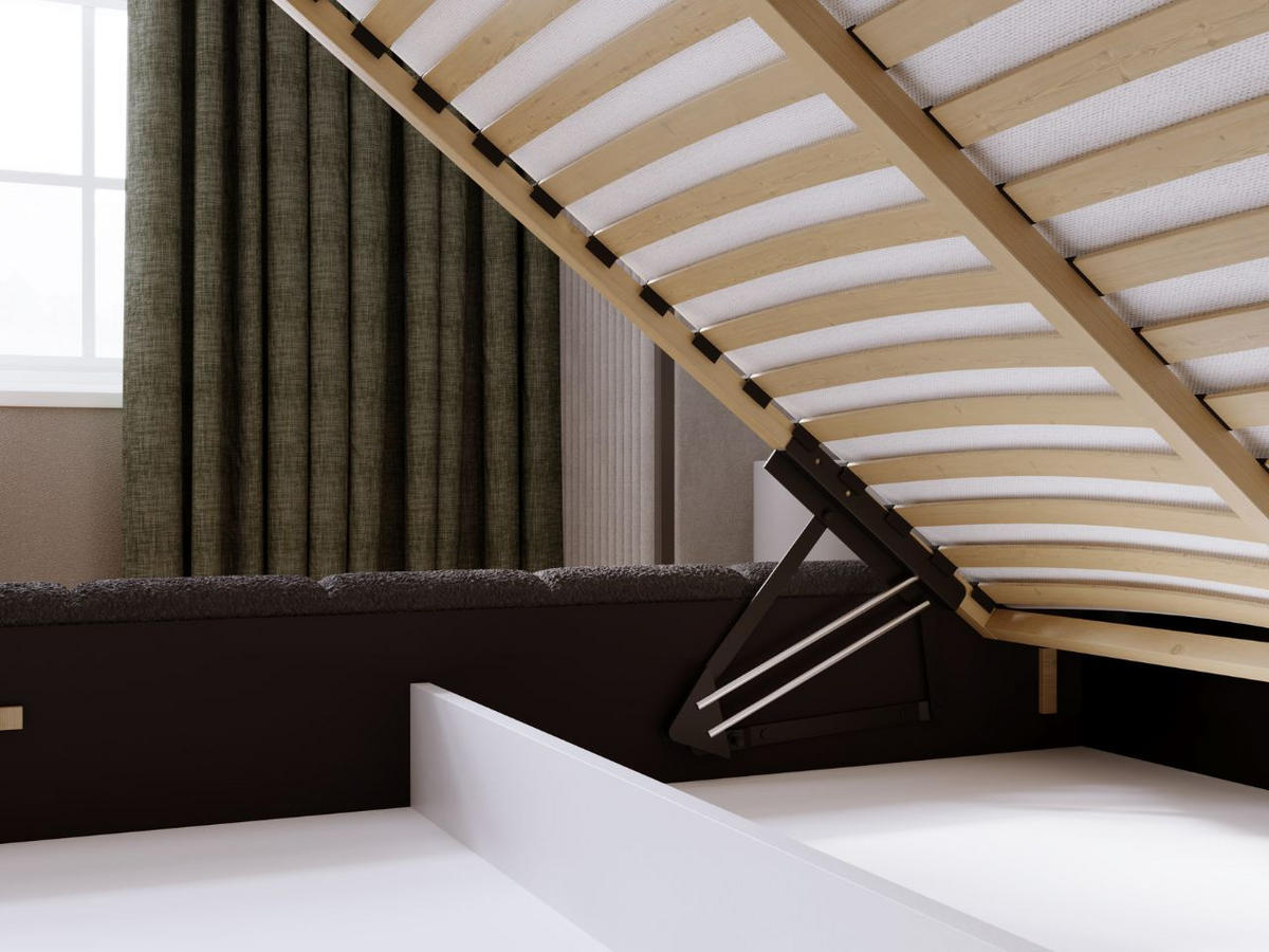 POLSTERBETT Orio 160x200 Schwarz - Schwarz, Textil (160/200cm) - Graingold