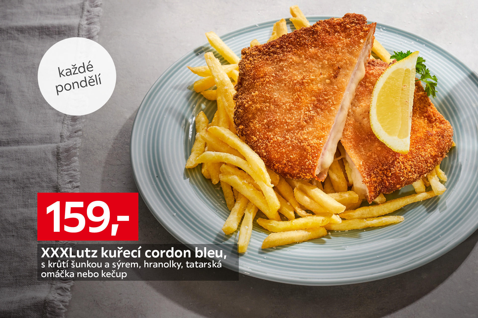 Aktuální nabídka XXXLutz - kuřecí cordon bleu