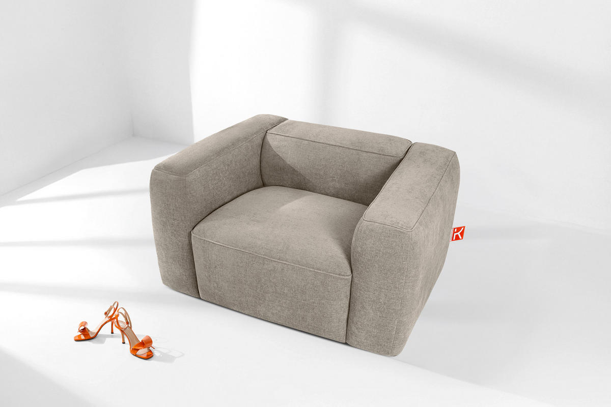 SESSEL FUBBO, Beige - Beige, Holz/Holzwerkstoff (130/73/96cm) - KONSIMO®