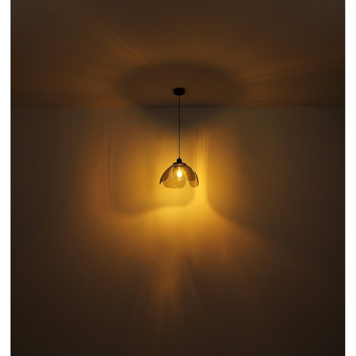 HÄNGELEUCHTE Metall Glas Grau - Grau, Glas (34/34/120cm) - Globo Lighting