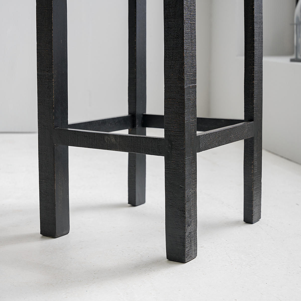 BARSTUHL - Mangoholz Schwarz - Mango massiv - Schwarz, Holz (45/120/45cm) - home24