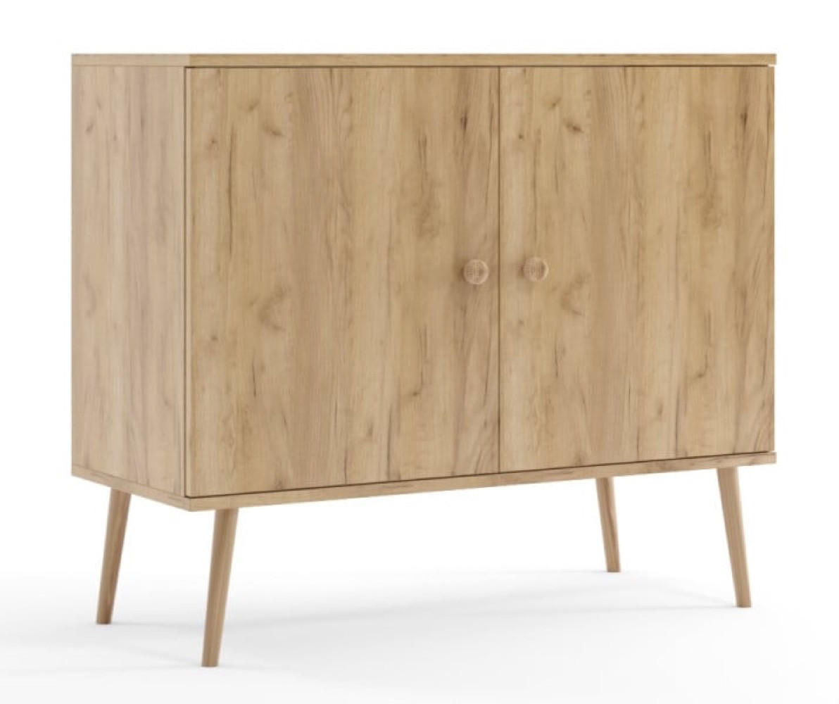 SIDEBOARD Golden Craft Eiche Mit Regalen Mit Massivholzbeinen - Multicolor, Holzwerkstoff (100/85/42cm) - Sepro Meble