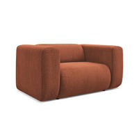 SESSEL Chenille Stoff Orange - Terra cotta/Schwarz, Kunststoff/Textil (137/70/89cm) - Makamii
