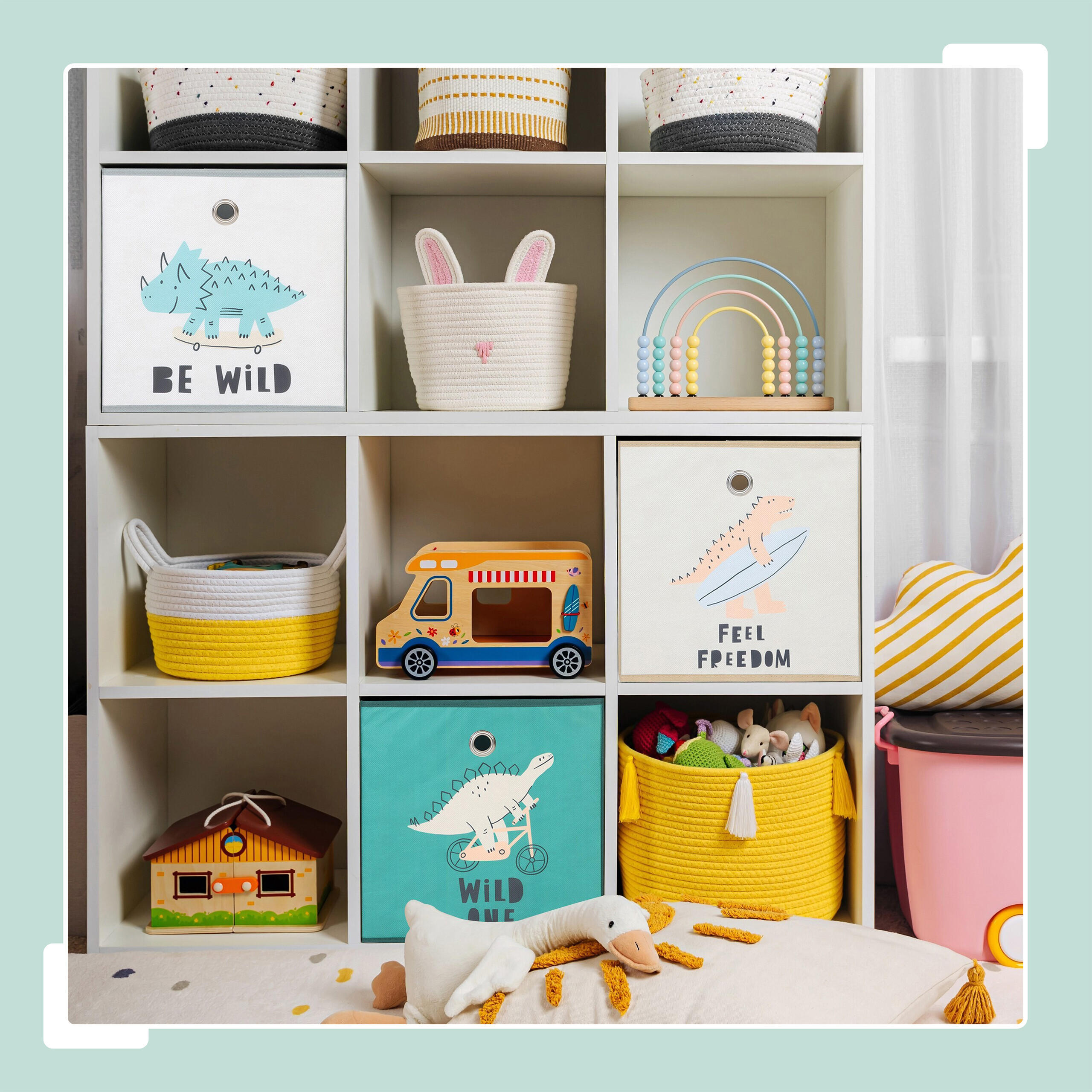 3XKINDERAUFBEWAHRUNGSBOXEN - Multicolor, Wellpappe/Textil (30/30cm) - Relaxdays