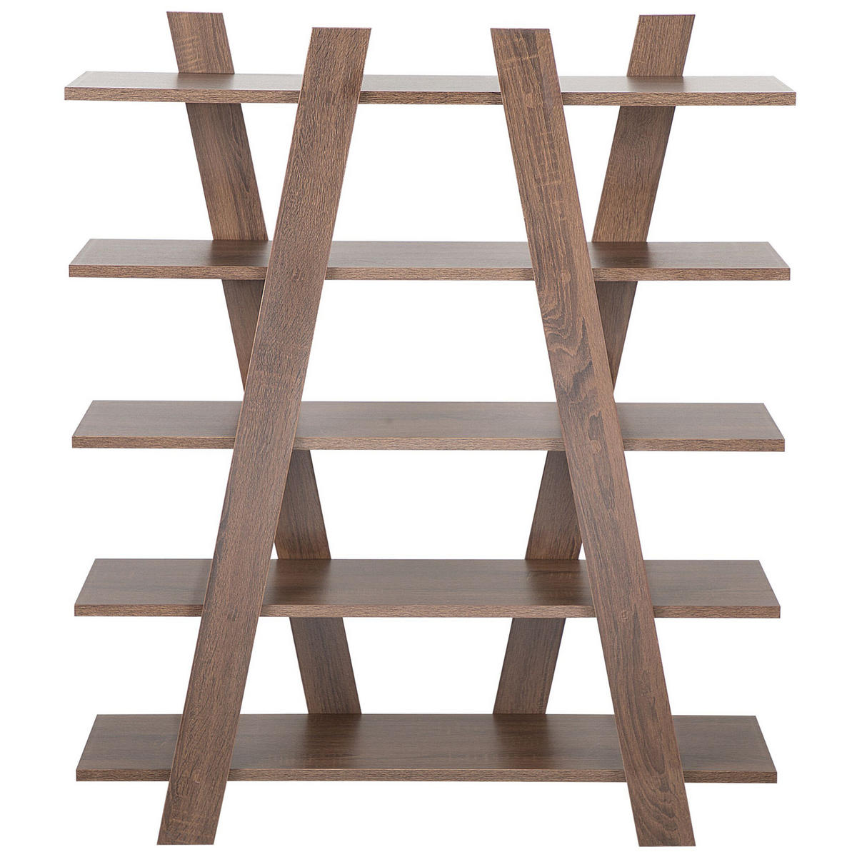BÜCHERREGAL 5 Fächer Escalante - Dunkelbraun, Holzwerkstoff (100/116/33cm) - Beliani