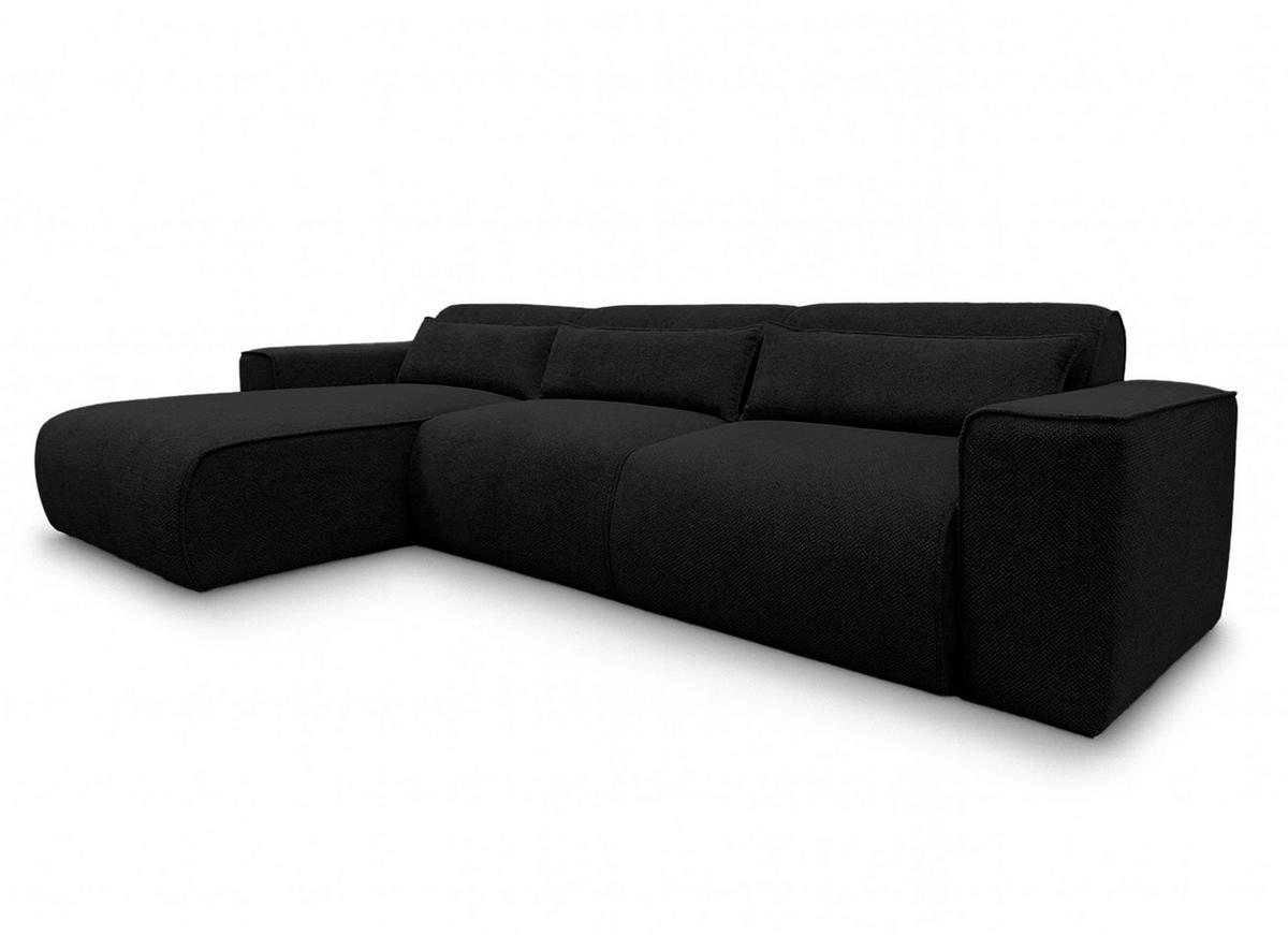 ECKSOFA L Form Ruyam Schwarz 310/165/78 cm – Schlaffunktion & Bettkasten L - Schwarz, Kunststoff/Textil (170/310cm) - AX Living