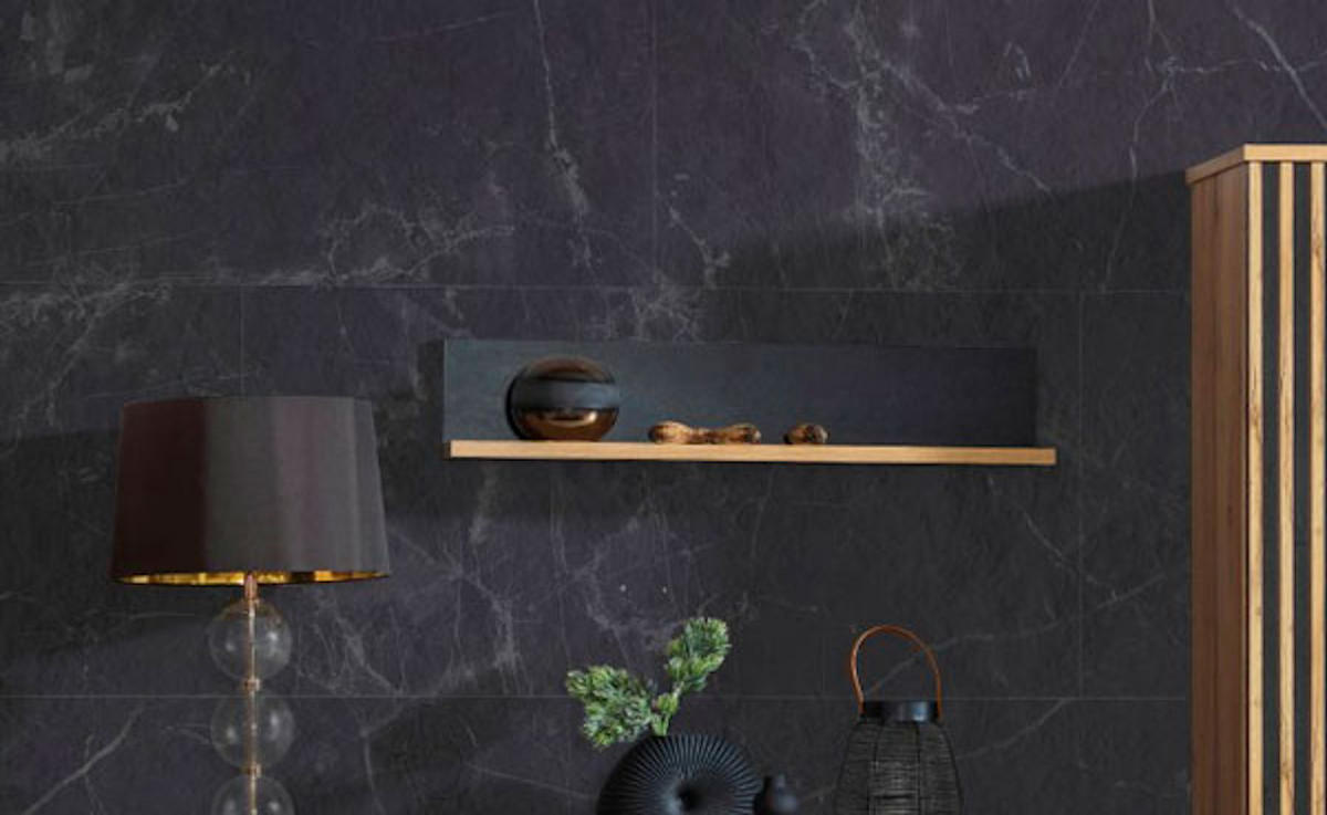 WANDREGAL Lamia LA12 Wotan Eiche / schwarz 90 / 17 / 18cm - Schwarz/Braun, Holz/Holzwerkstoff (90/18/17cm) - Feldmann-Wohnen