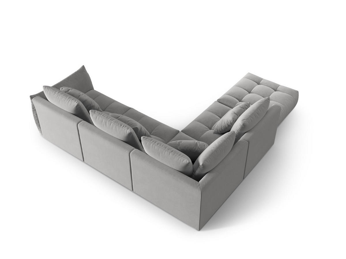 ECKSOFA modular links Bloom aus Samt grau 4 Sitzplätze - Grau, Textil (310/316cm) - Micadoni
