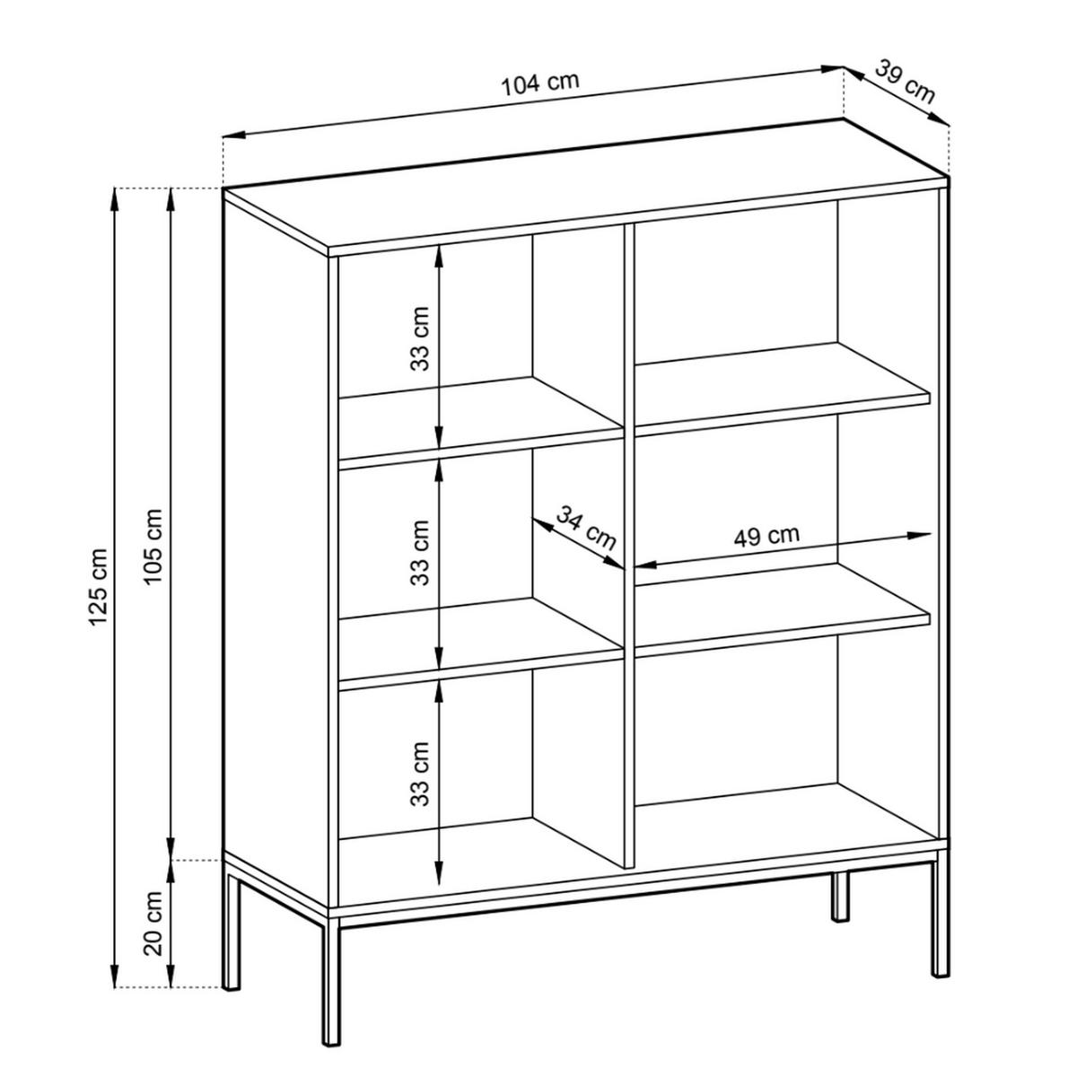 VELLORE Highboard - Beige/Goldfarben, Holzwerkstoff/Metall (104/125/39cm) - Selsey