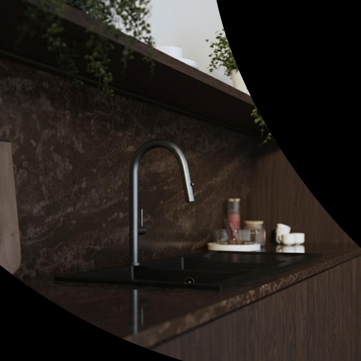 KÜCHENARMATUR Livia Gun Grey 43 cm Ausziehbrause 2 Strahlarten 1-tlg. - Grau, Metall (24/43/24cm) - Granitan