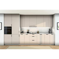 KÜCHENZEILE Sorento Weiß & Beige – 400 cm – K58-G400 L - Beige/Schwarz, Holzwerkstoff/Metall (400/247/58cm) - ROYAL24_MARKT