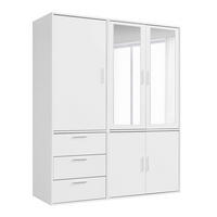 KLEIDERSCHRANK mit Spiegel Der Grenzenlose - Weiß, Holzwerkstoff (150/187/58cm) - Mokebo